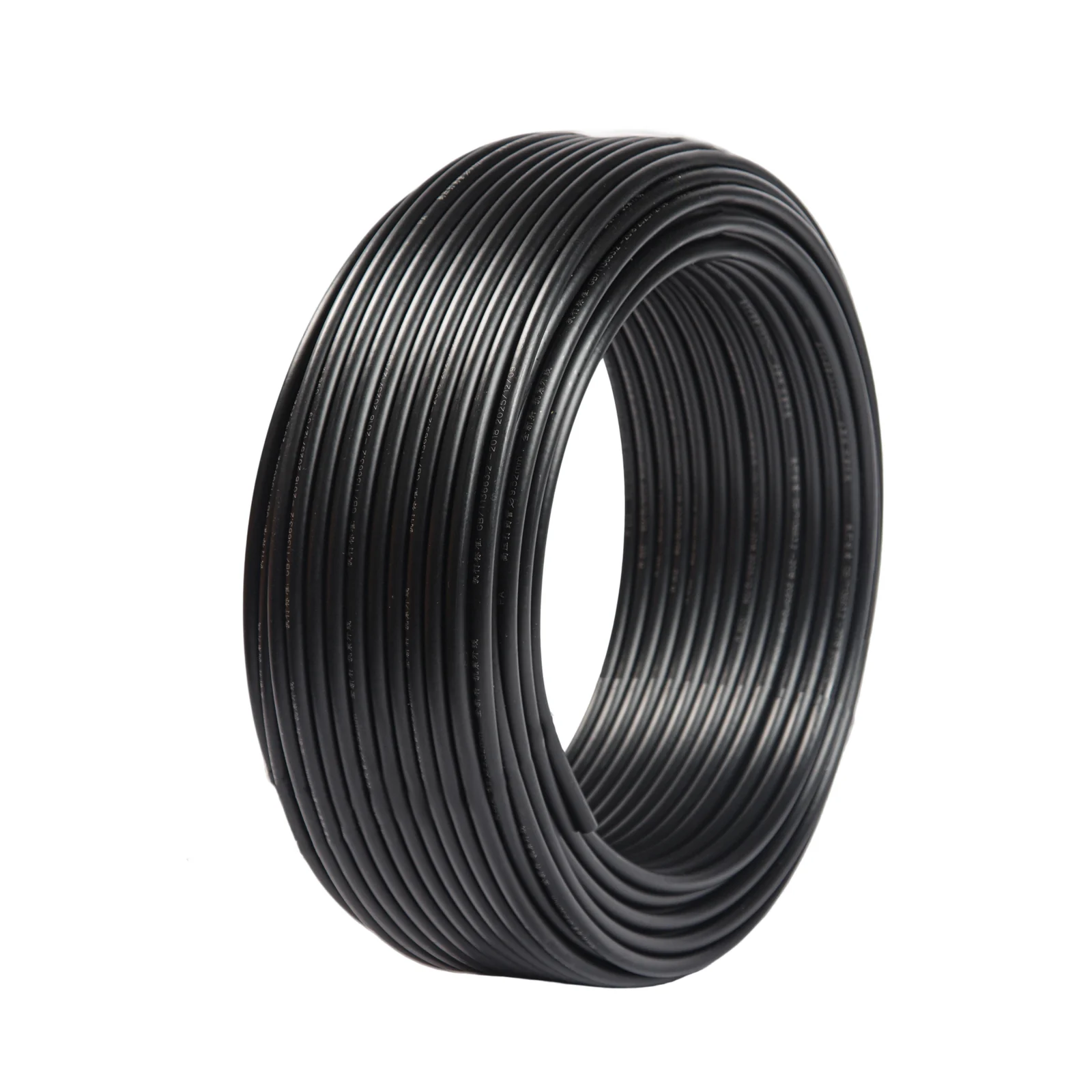 Black misting tubing coil, angled view