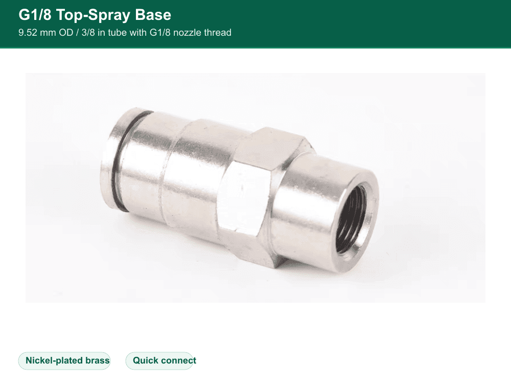 Brass 1/8 top-spray fitting