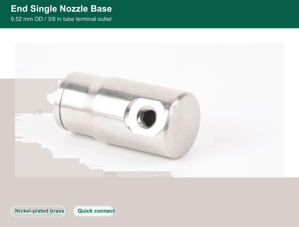 Brass 9.52 mm end single-nozzle quick-connect fitting