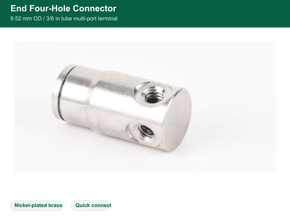 Brass end four-hole quick-connect fitting