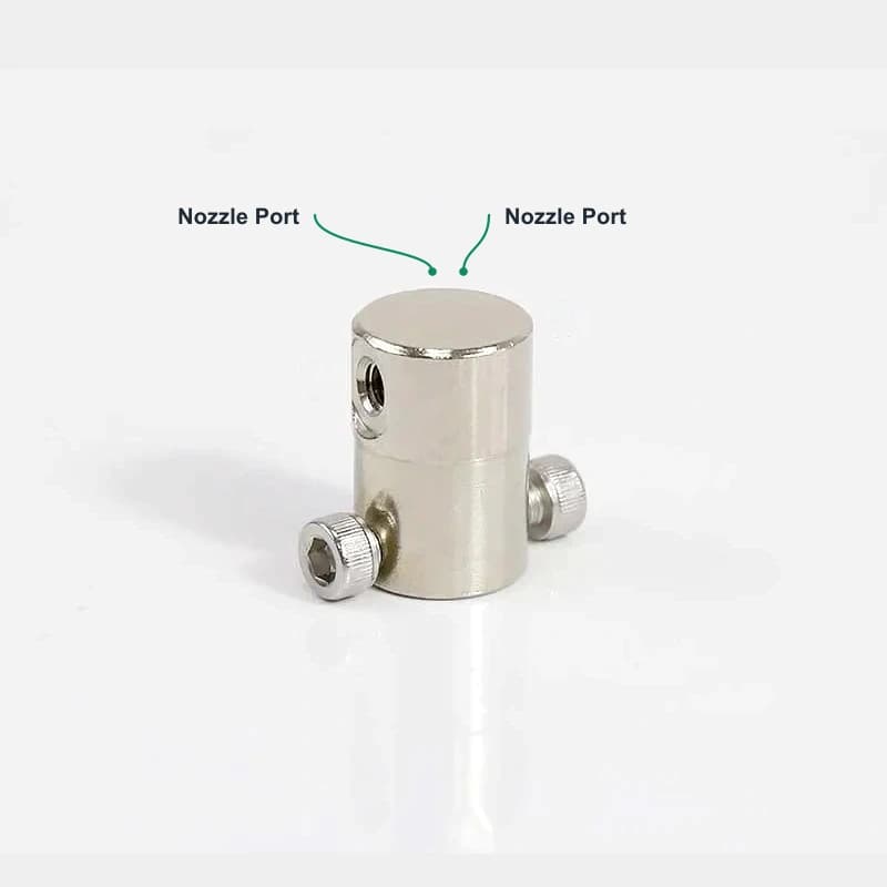 Plated copper 9.52 mm top-pressure quick fitting 180 Degree End Double-Nozzle