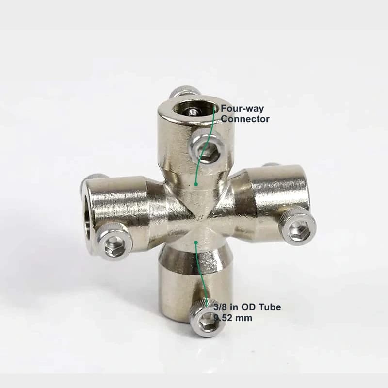 Plated copper 9.52 mm top-pressure quick fitting Four-Way