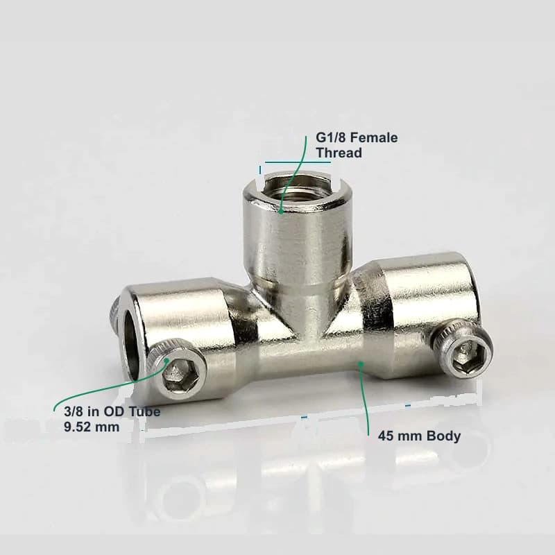 Plated copper 9.52 mm top-pressure quick fitting G1/8 Female Straight Single-Nozzle Base