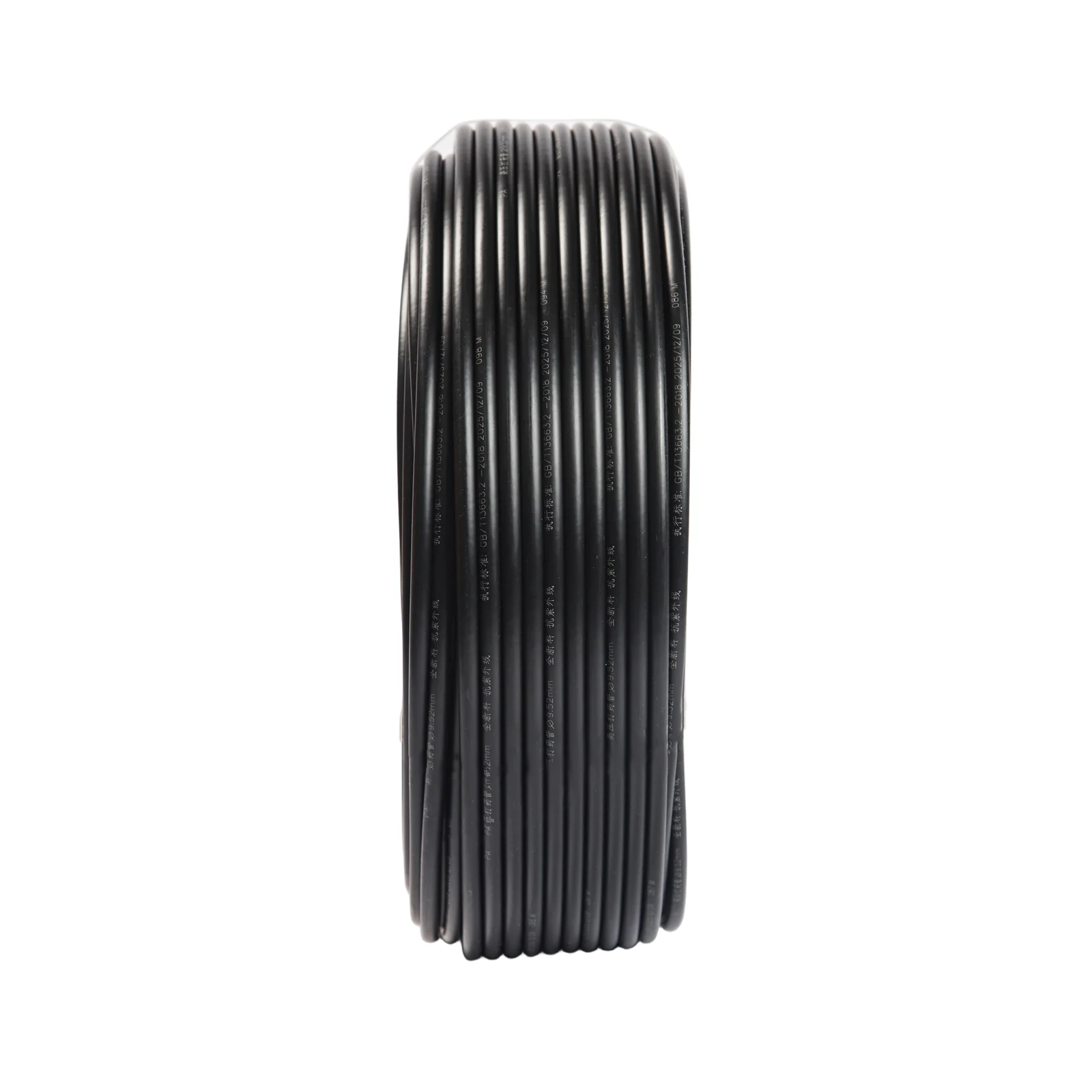 Black tubing — side view